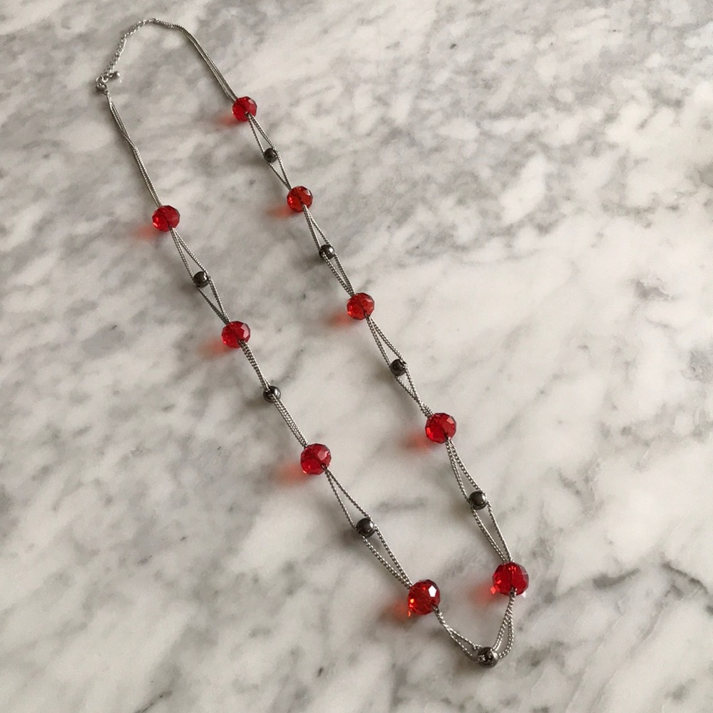✨Red and Silver Necklace✨